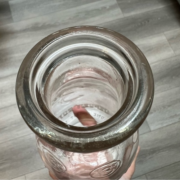 Vintage 3 Cent Deposit Milk Glass Bottle Duraglas 1 Quart Clear  8.5” Farmhouse - Picture 5 of 14